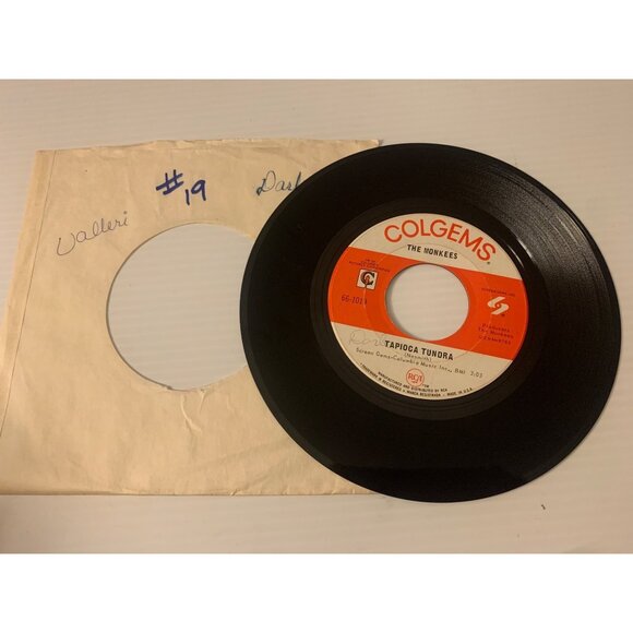 The Monkees Colgems 45 RPM Vinyl Record Tapioca Tundra/Valleri 1960s - Picture 3 of 5
